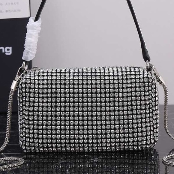 Alexander Wang Silver Studded Clutch - Picture 1 of 9